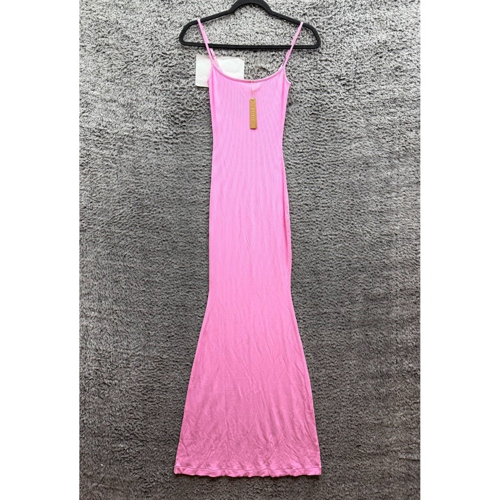NWT Skims Soft Lounge Sleeveless Long Slip Dress Cotton Candy Womens Size S